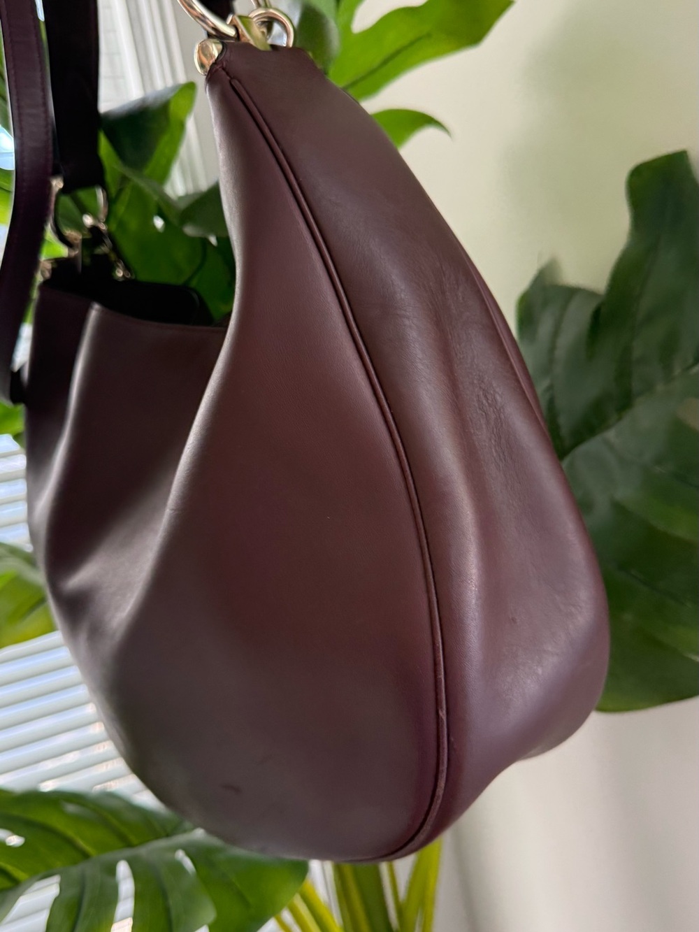 Coach Smooth Leather Hobo Bag in Deep Wine - Picture 5 of 14